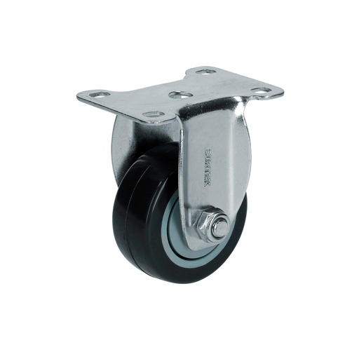 [RG7F] Rodaja de poliuretano negro fija 3" Surtek