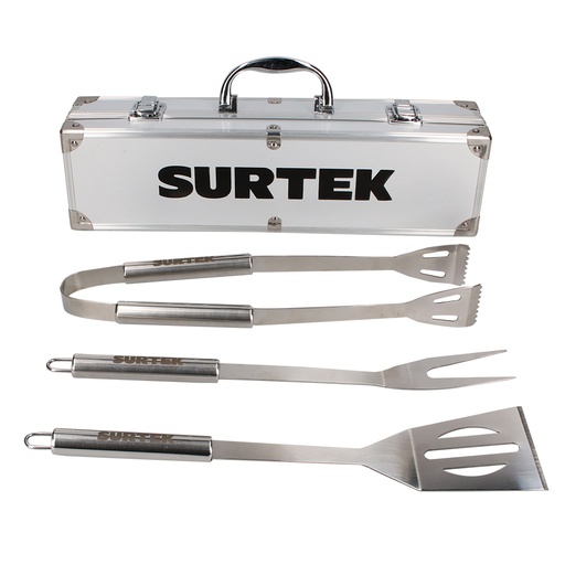 [KASA] Kit de asado con estuche, mandil, guante y 3 utensilios Surtek