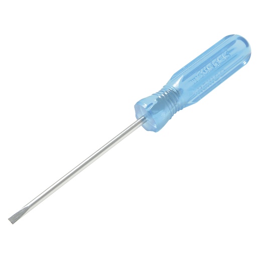 [D322] Destornillador con mango azul, tipo miniatura punta cabinet 1/8" x 2-1/2" Surtek