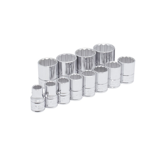 [54212] Juego de dados cuadro de 1/2", 12 puntas, métricos, 12 piezas Urrea