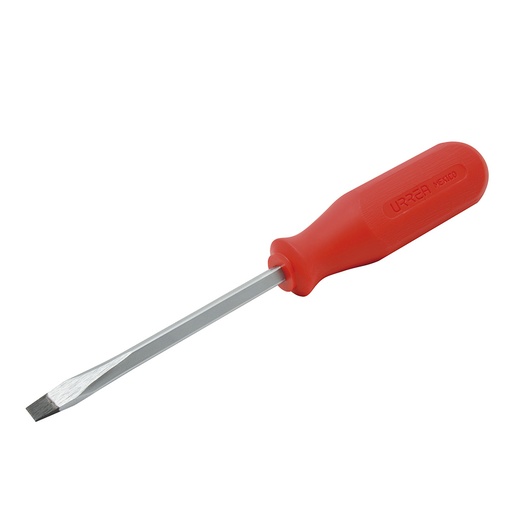 [9808R] Destornillador con mango rojo, punta plana barra cuadrada 3/8" x 8" Urrea