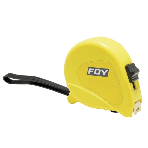 [142124] Flexómetro con carcasa de plástico amarillo 5 m x 3/4" Foy