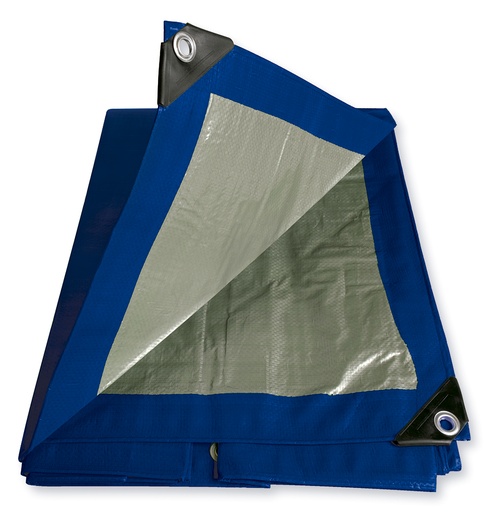 [LE18X20] Lona de polietileno color azul con fondo plata, 5.48 x 6.09 m Foy