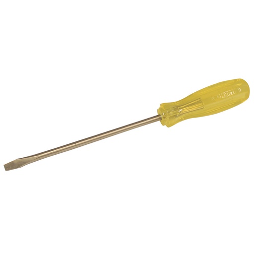 [UH9616] Destornillador de bronce-aluminio antichispa con mango ámbar, punta plana de 1/4" Urrea
