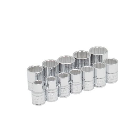 [52216] Juego de dados cuadro de 3/8", 12 puntas, métricos, 12 piezas Urrea