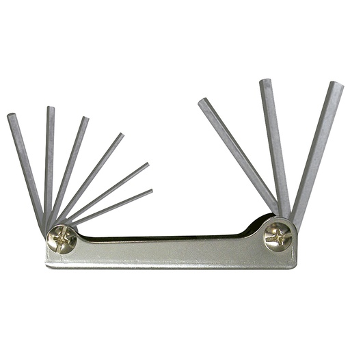 [ALLFN9] Juego de llaves hexagonales tipo navaja en pulgadas 5/64" a 1/4" estuche metálico, 9 pz Surtek