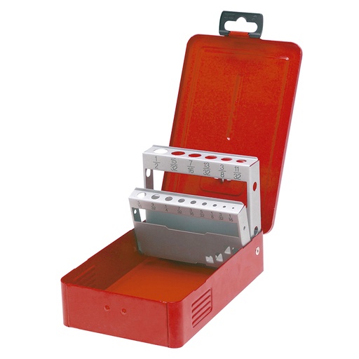 [4077] Caja metálica para brocas color rojo 7" x 4" x 2" Urrea