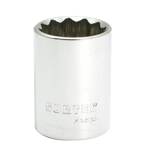 [F5825] Dado en pulgadas cuadro de 1/2", 12 puntas, 25/32" Surtek