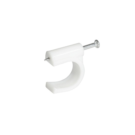 [GRAC8] Grapa para cable coaxial 8 mm, color blanco, 20 piezas Surtek