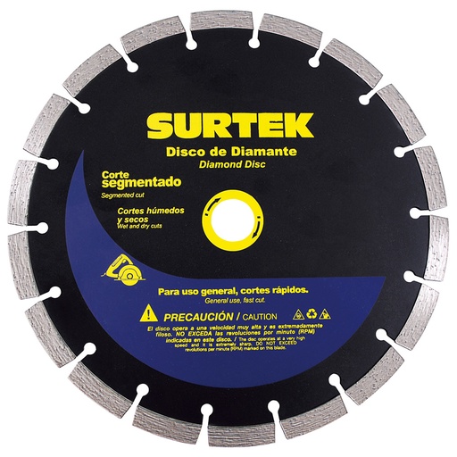 [123465] Disco de diamante segmentado, 7" Surtek