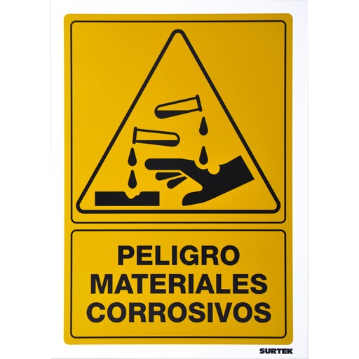 [SES29] Señal "Peligro materiales corrosivos" Surtek