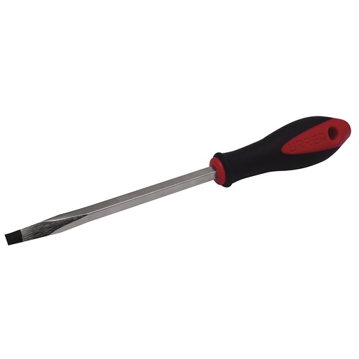 [8804] Destornillador con mango bimaterial, punta plana barra cuadrada 1/4" x 4" Urrea