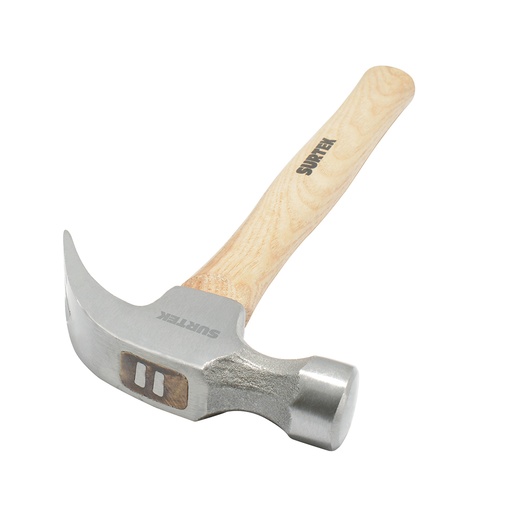 [407] Martillo de uña curva con mango de madera de 11", 8 oz Surtek