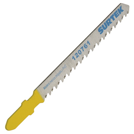 [120761] Segueta para sierra caladora zanco tipo T para corte recto, acabado fino, 100 mm, 10dpp Surtek