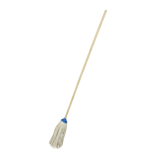[LIM01] Trapeador de pabilo de algodón con bastón de madera 120 cm, 300 gr Foy