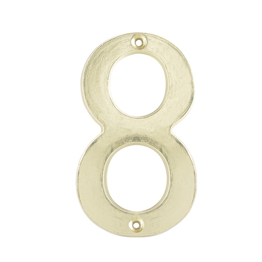 [L6808LB] Número 8 slim 4" latón brillante Lock