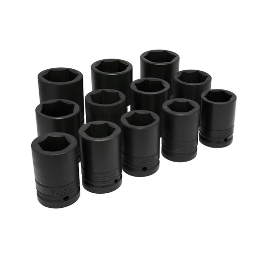 [10000L] Juego de dados largos de impacto cuadro de 1", 6 puntas, en pulgadas, 12 piezas Urrea