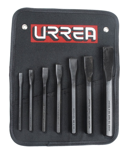 [86B] Juego combinado de cinceles corta frío, 7 piezas Urrea