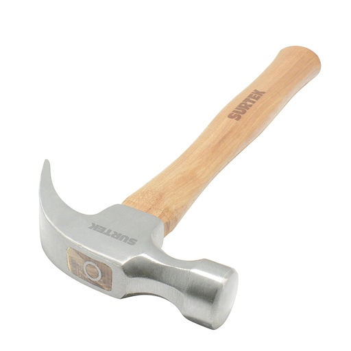 [420P] Martillo de uña curva pulido con mango de madera de 14", 20 oz Surtek