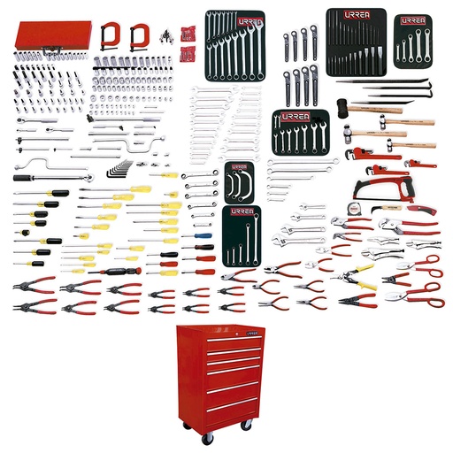 [99521] Juego maestro industrial combinado 399 piezas, con gabinete EX27M6 Urrea