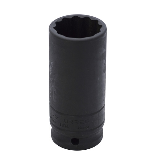 [7336] Dado de impacto largo cuadro de 1/2", 12 puntas, en pulgadas, 1-1/8" Urrea