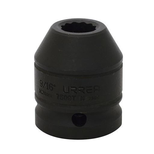 [7509T] Dado de impacto cuadro de 3/4", 12 puntas, en pulgadas, 9/16" Urrea