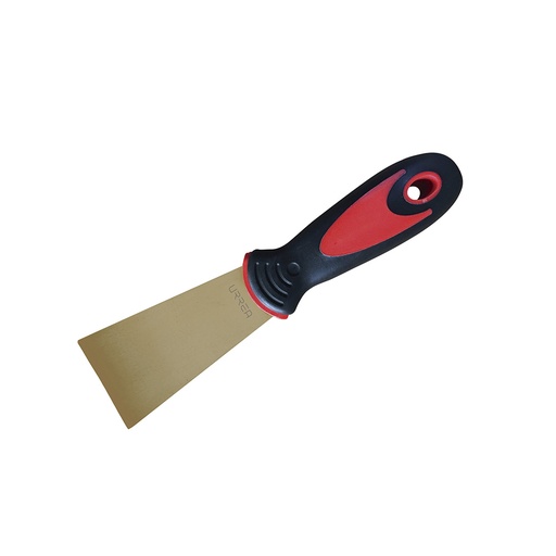 [UH654] Espátula de bronce-aluminio antichispa con mango bimaterial 4" x 3-1/2" Urrea