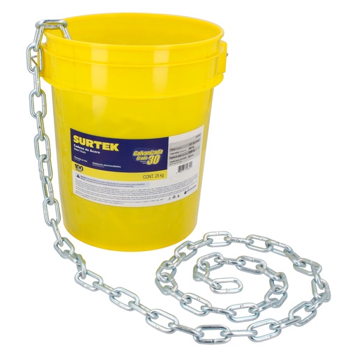 [150847] Cadena grado 30 galvanizada 25 kg, 1/8" Surtek