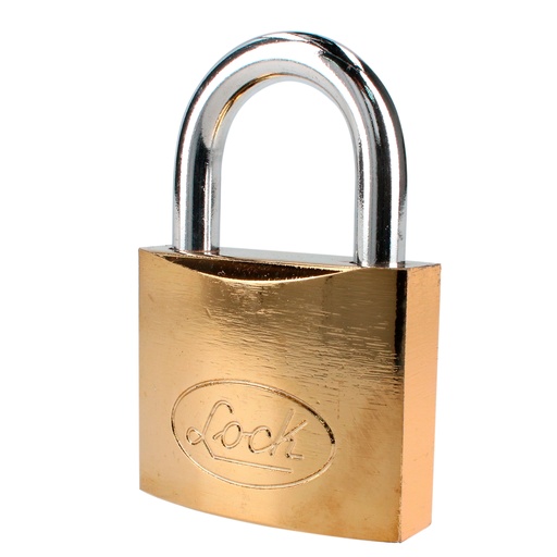 [L22S63ELBB] Candado de acero corto 63 mm, acabado latonado, llave estándar Lock