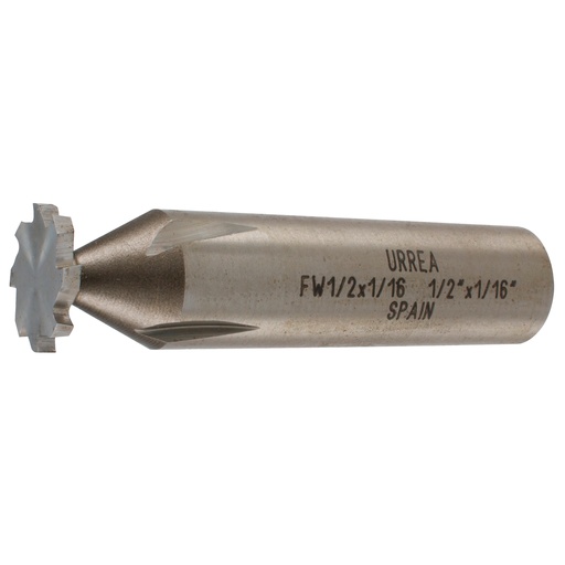 [FW1/2X1/16] Fresa tipo woodruff de acero 1/2" x 1/16" Urrea