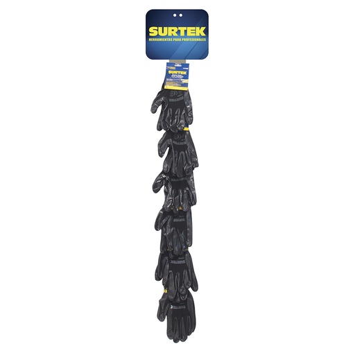 [126445] Tira de impulso con guantes de nailon con recubrimiento de nitrilo, 26 piezas Surtek