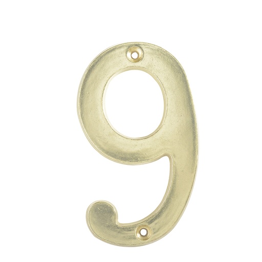 [L6809LB] Número 9 slim 4" latón brillante Lock
