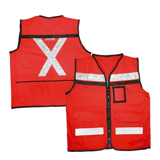 [USCH31] Chaleco de seguridad tipo supervisor abierto con reflejante rojo M Urrea