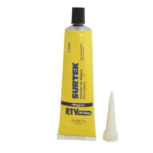 [113458] Silicón para alta temperatura, color negro en tubo, 70 gr Surtek