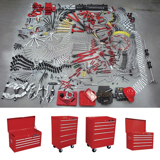 [99820] Juego maestro industrial combinado 937 piezas, con gabinetes EX27M5, EX27M6, EX27S6 Urrea