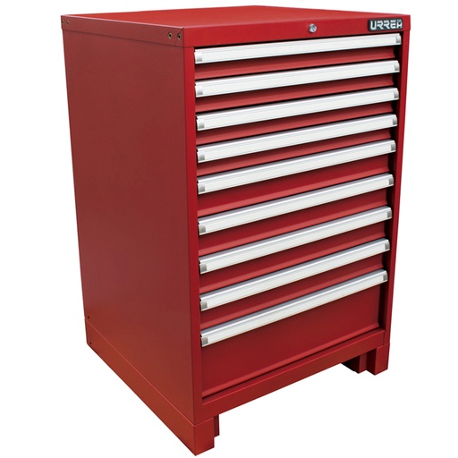 [X28F9] Gabinete fijo con 9 gavetas color rojo serie X 28" Urrea