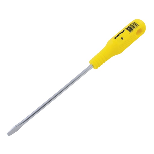 [D420] Destornillador con mango amarillo, punta plana barra redonda 5/16" x 10" Surtek