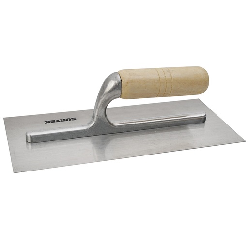 [123180] Llana lisa de acero al alto carbón con mango de madera 10 remaches, 11" x 5" Surtek