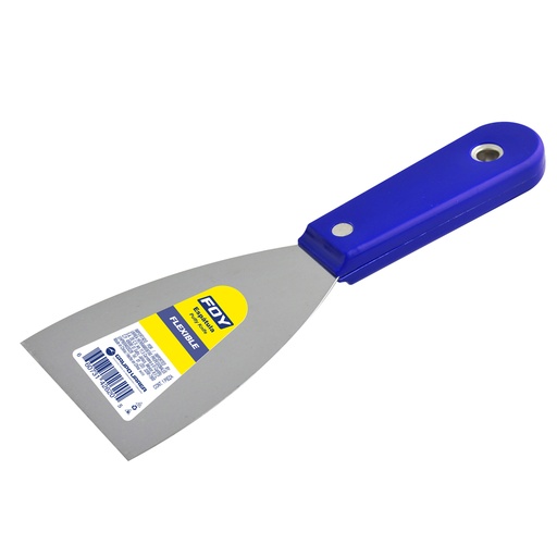 [142621] Espátula flexible de acero de alto carbón con mango plástico 3" Foy