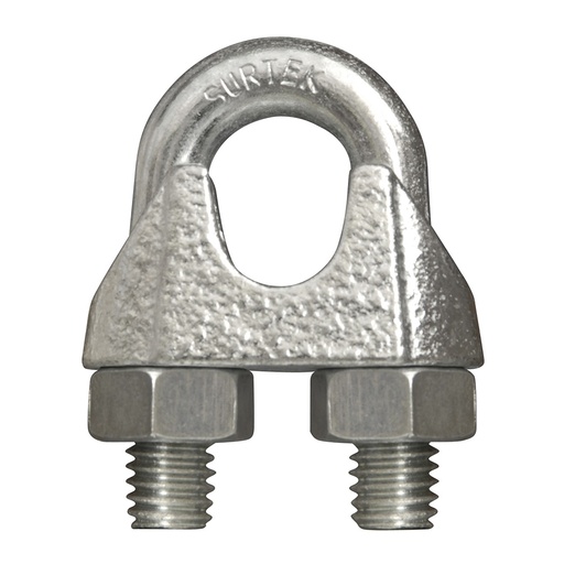 [PER7A] Perro de hierro maleable para cable de acero tipo alemán 1/2" Surtek