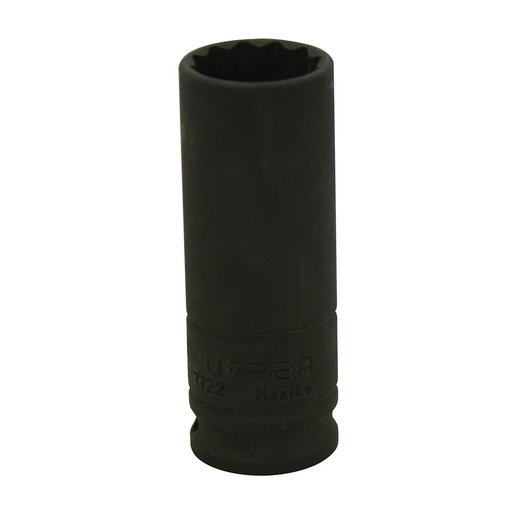 [7722] Dado de impacto largo cuadro de 3/8", 12 puntas, en pulgadas, 11/16" Urrea
