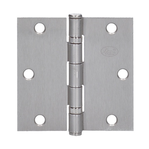 [33BL] Bisagra cuadrada arquitectónica con balero de acero níquel satinado 4" x 4" Lock