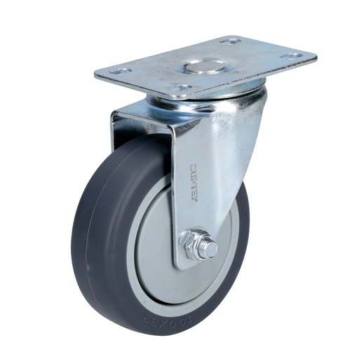 [RT7G] Rodaja de TPR gris giratoria 3" Surtek