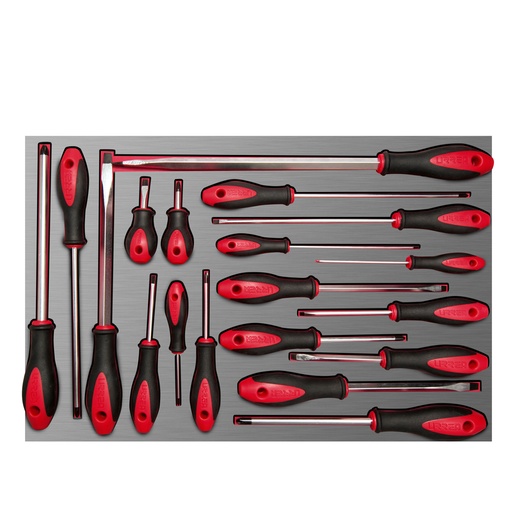 [CH307L] Juego de destornilladores mango bimaterial varias puntas 19 piezas, CH307L-C Urrea