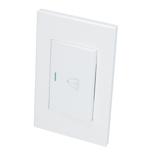 [P618B] Placa para timbre 1/1, línea Premium, color blanco Surtek