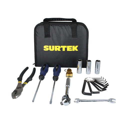 [JM12] Juego combinado de herramienta para motocicleta 12 piezas, con estuche multiusos Surtek