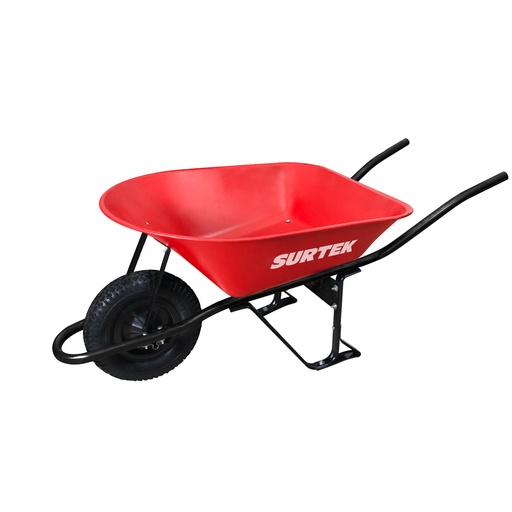[CAT604] Carretilla reforzada con bastidor metálico 6 Ft3 llanta neumática reforzada de 4 capas Surtek