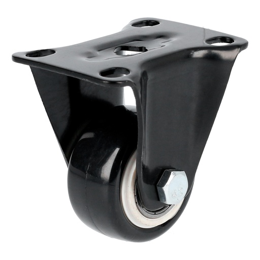 [RVN7F] Rodaja de PVC negro con placa fija 3" Surtek