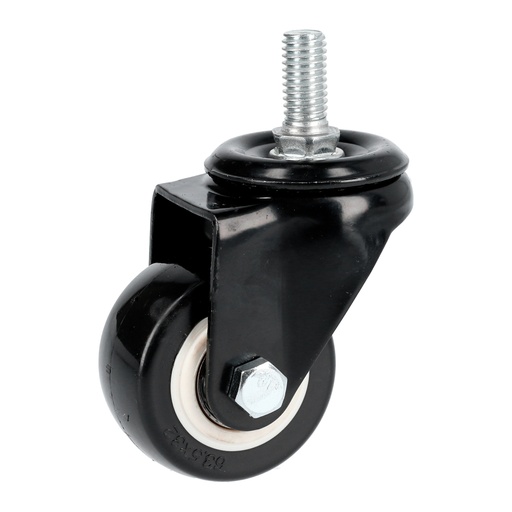 [RVNE5] Rodaja de PVC negro con espiga roscada 2" Surtek