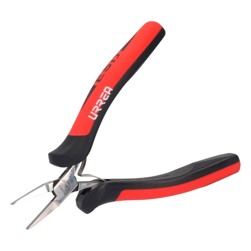 [28580X] Pinza para electrónica con mango antiestático de 4-3/4" punta larga plana Urrea